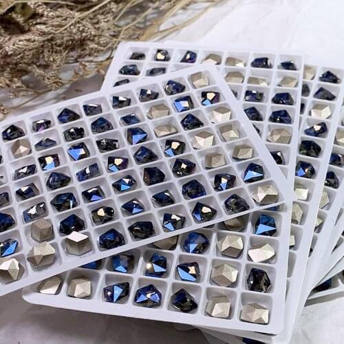 50 pcs Ice Cube Nail Art Rhinestone AB Color Irregular Shape Glass Crystal Charms Shiny Strass Manicure Diamond Accessories DG#4