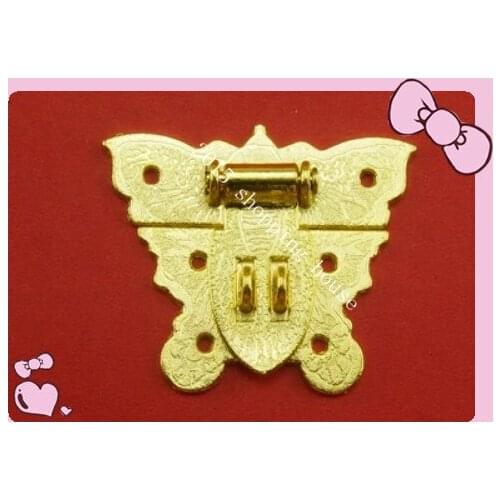 A01 New butterfly lock Chinese antique collocation old copper lock cross open padlock lock ancient antique