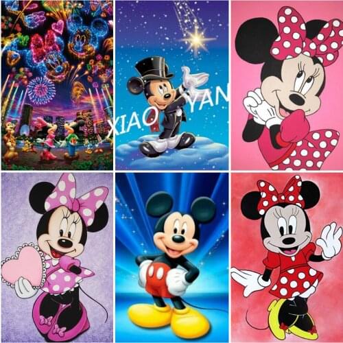 Disney 5D DIY Diamond Painting Mickey Mouse Movie Mickey Minnie Image Full of Diamond Embroidery Handmade Interior Decoration