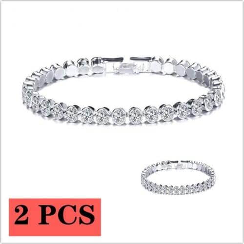 HipHop Rock Bracelet for Men Cuban Link Chain Sliver Gold Bracelets for Women Tennis Bangle Wedding Fashion Jewelry Party Gifts