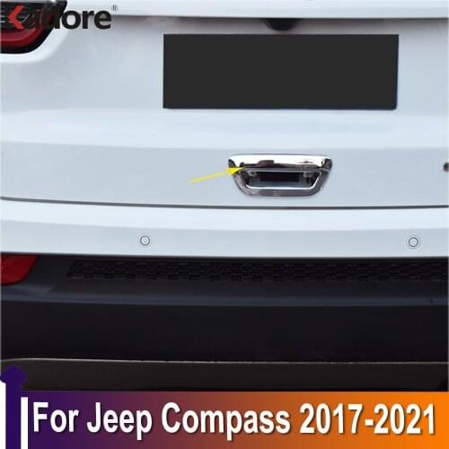 For Jeep Compass 2017 2018 2019 2020 ABS Chrome Car Rear Trunk Door Handle Cover Trim Exterior Accessories Car Styling
