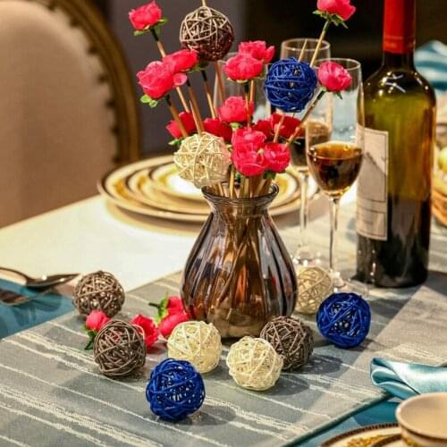 Hot 15Pcs Rattan Balls Decorative Ball Orbs Vase Fillers Table Decor for Ceiling Orb Grapevine Ball Decorations