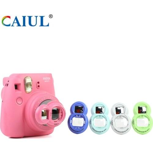 CAIUL mini close-up lens for Fujifilm instax mini8 mini9 mini7S instant camera lens UV filter with self-portrait mirror
