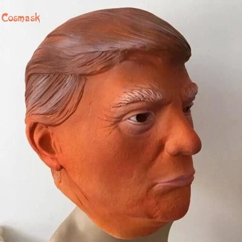 Cosmask Halloween Brown Donald Trump Mask Presidential Latex Mask Halloween Human Face Mask Costume Cosplay Mask