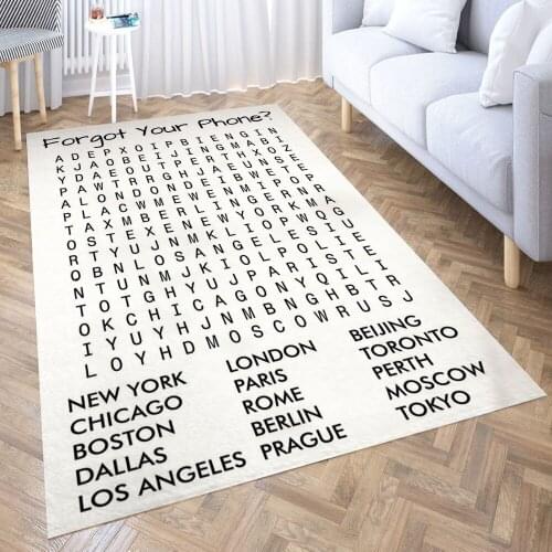 Forgot Your Phone CITIES Carpet for Living Room 3D Anime Cartoon Rug Gamer Teen Room Bedside Lounge Rug Kids Children Floor Mats