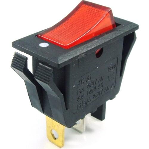 Red/Green AC 15A/250V 20A/125V ON-OFF 2 Position 3 pins SPST Boat Rocker Switch 31x16mm