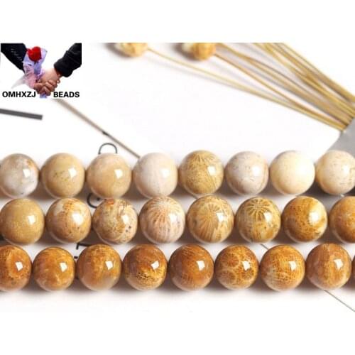 OMH Wholesale JD86 4 6 8 10 12mm Jewelry DIY Making Bracelet Necklace Natural AAA Chrysanthemum Stone Loose Spacer Round Beads