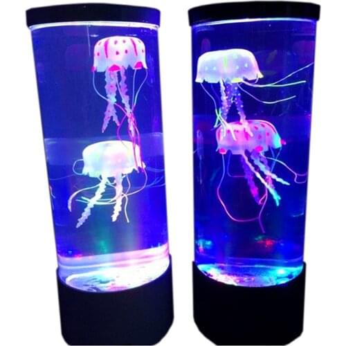 Jellyfish Lamp Led Night Lamp Led Night Light Jellyfish Tank Aquarium Style LED Lamp Sensory Autism Lava Lamp Bedroom Decor