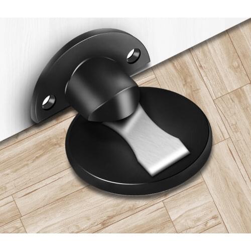 Magnetic Door Stops Stainless Steel Door Stopper Hidden Door Holders Catch Floor Nail-free Doorstop Furniture Hardware WY42301