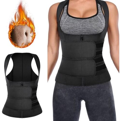 Waist Trainer Neoprene Body Shaper Double Belt Women Slimming Sheath Sweat Shapewear Sauna Vest Fat Burning Trimmer Belt Corset