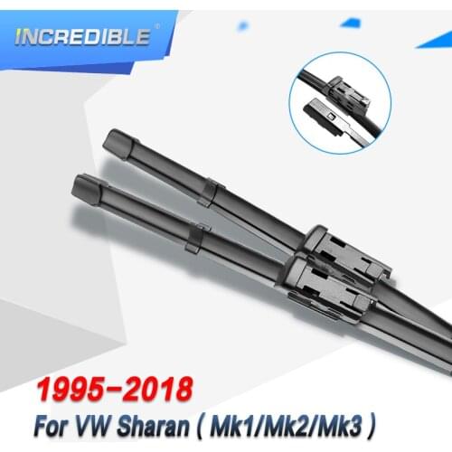 INCREDIBLE Wiper Blades for Volkswagen Sharan Fit Heavy Duty Hook Arms / Side Pin Arms / Push Button Model