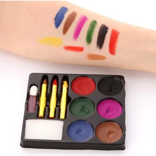 Makeup 6-color round oily face color set oily face color holiday Halloween party masquerade oil color face color