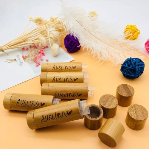 Wholesale Lipstick Tube Bulk 3ml 5ml Bamboo Lipstick Tube Container With Logo Lip Gloss Tubes with Wand