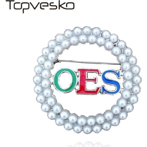 Drop shipping order of the eastern star Pearl Lapel Pin OES brooch Jewelry