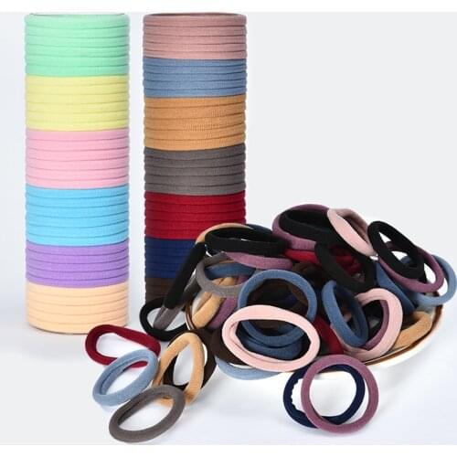 10/50/100 Pcs/Set Women Girls Colors Soft Scrunchies Elastic Hair Band Lady Lovely Solid Rubber Bands Female Hair Accessories