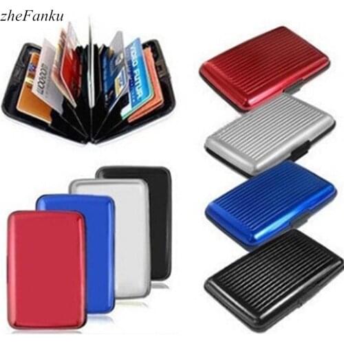 Aluminum Alloy Luxury Card Case Women Men Metal Wallet Anti RFID Scanning Business ID Credit Cards Purse Invisible Pocket