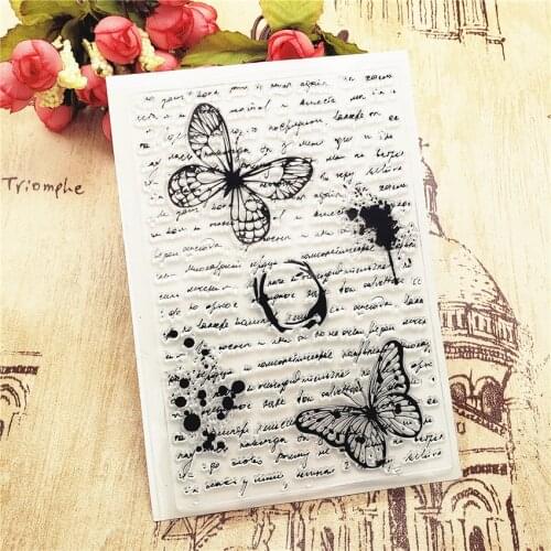 11*16CM Hot sale Butterfly Transparent Clear Stamps / Silicone Seals Roller Stamp for DIY scrapbooking photo album/Card Making
