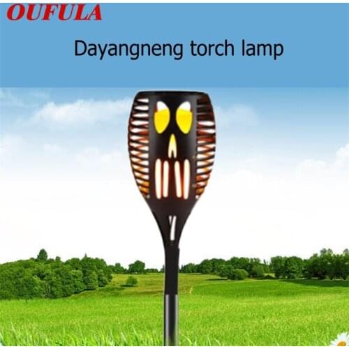 OUFULA Modern Solar Lawn Light Torch Waterproof IP65 Outdoor LED Creative Design Decorative For Courtyard Garden Landscape