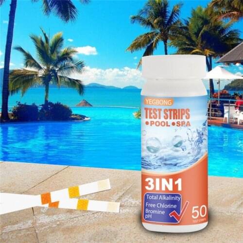 3-In-1 Swimming Pool PH Test Paper Residual Chlorine PH Value Alkalinity Hardness Test Strip PH Tester Pool Cleaner Accessories