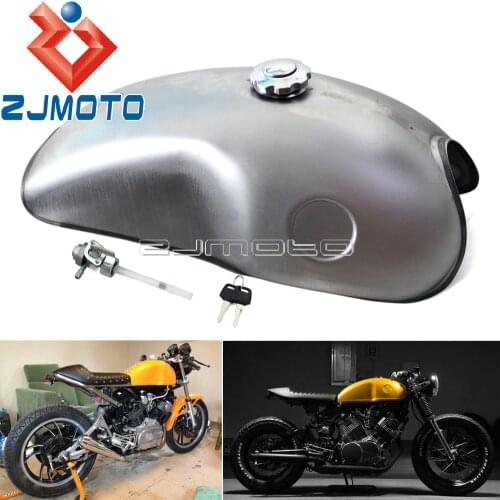 Universal Motorcycle 10L Cafe Racer Mojave Fuel Tank Vintage 2.6 Gallon Gas Tank For Honda Suzuki Yamaha BMW CB XS SR XV 750