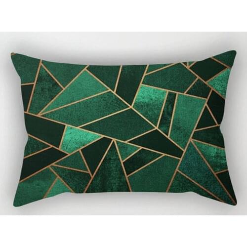 Vintage Geometric Sofa Cushion Cover European Emerald Copper Blue Pink Grey Stone Triangles Throw Pillow Case Decoration 30x50cm