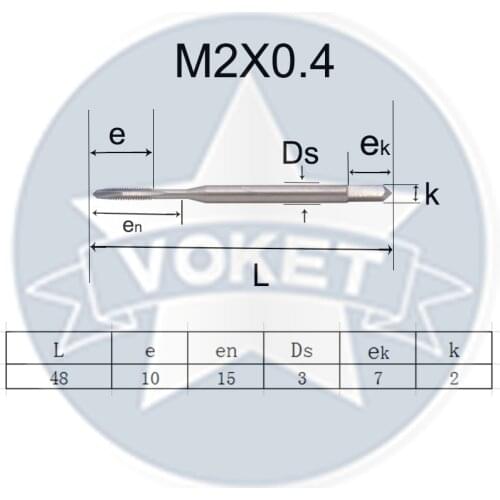 VOKET HSS DIN371 Spiral Pointed Tap M2 M2.5 M3 M4 M5 M6 M8 M10 M12 X0.4 X0.45 X0.5 X0.7 X0.8 X1 X1.75 Machine Screw Thread Taps