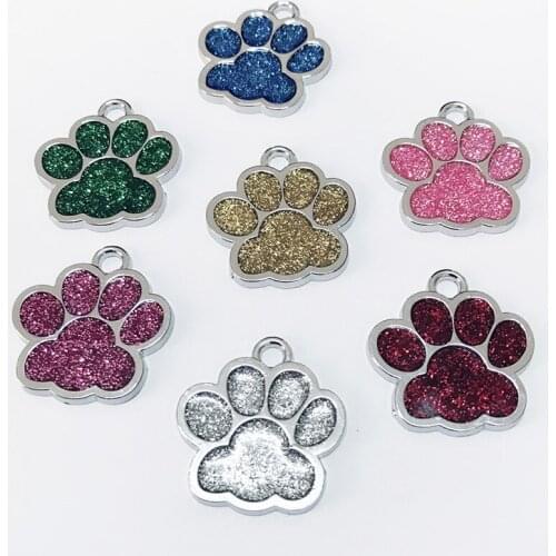 Dog Tags Engraved Cat Puppy Pet ID Name Collar Tag Pendant Glitter Cute Pet Accessories