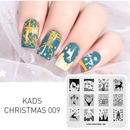 1pc Nail Art Template Christmas Theme Elk snowflake Image Stamping Plate Nail art stamp tool for Nail Polish Print Stencil