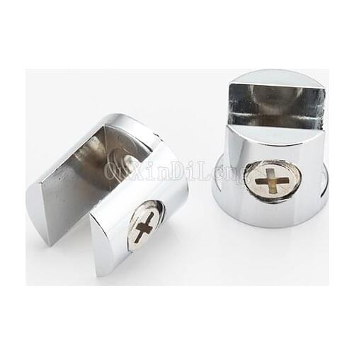 10PCS Zinc Alloy Chrome Glass Clamp Glass Plated Brackets Shelf Holder Support Brackets Clamps For 6-12mm JF1789