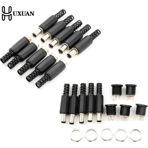 10pcs 12V 3A Plastic Male Plugs + Female Socket Panel Mount Jack DC Power Connector Electrical Supplies