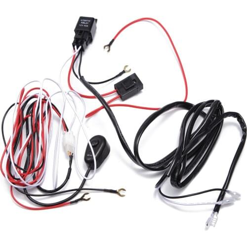 2 METER Car LED Light Bar Wire Wiring Harness Relay Loom Cable Kit Fuse for Auto Driving Offroad Led Work Lamp 12v 24v ECAHAYAKU