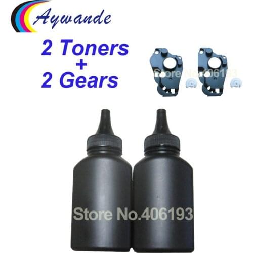2 Toners + 2 Gears TN1075 TN-1075 Toner Powder for Brother HL1110 HL1111 HL1112 HL1118 MFC1810 MFC1811 MFC1815 MFC1818