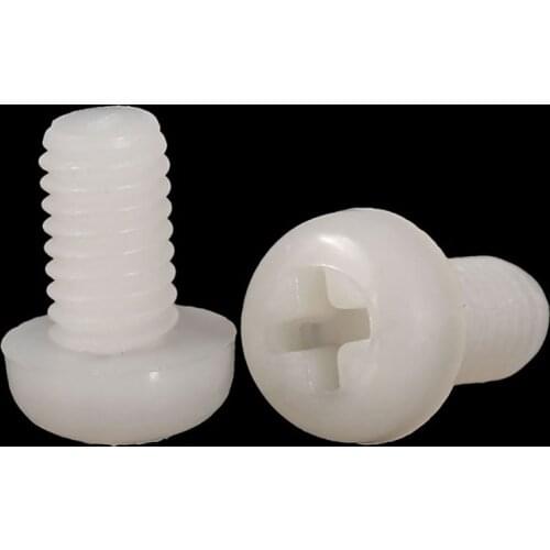 White Nylon Round Head Plastic Cross Screw Round Head Cross Pan Head Bolt M2 M2.5 M3