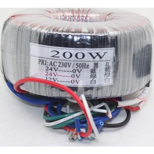 200W Toroidal Transformer Pure Copper Enameled Wire Transformer Dual 24V or 26V Import Silicon Steel Sheet