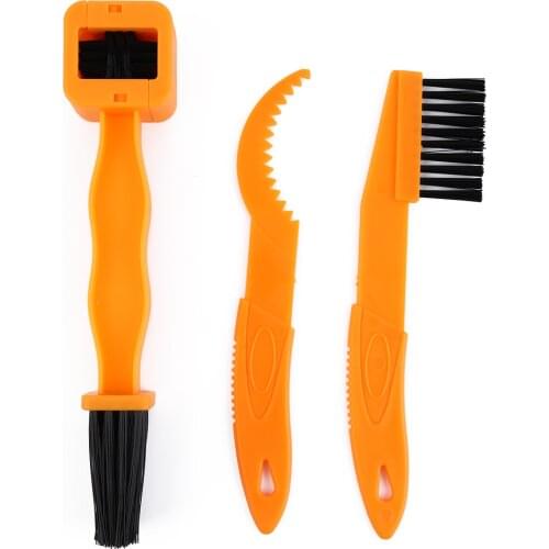 3pcs Portable Bicycle Chain Cleaner Bike Brushes Scrubber Wash Tool Mountain Cycling Cleaning Kit Outdoor Accessory