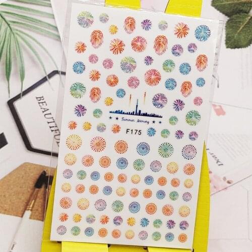3D Stickers for Nails Color Fireworks Very Good Designs Nail Art Decorations Foil Decals Wraps Manicure Accessories Decoraciones