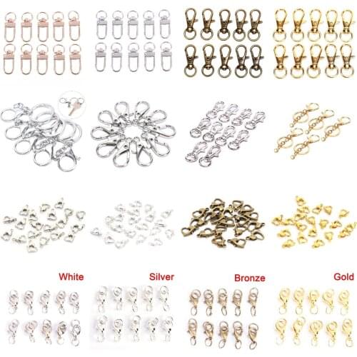5/10/20pcs Snap Lobster Clasp Hooks Silver，Gold Plated DIY Jewelry Making Findings For Keychain Neckalce Bracelet Supplies