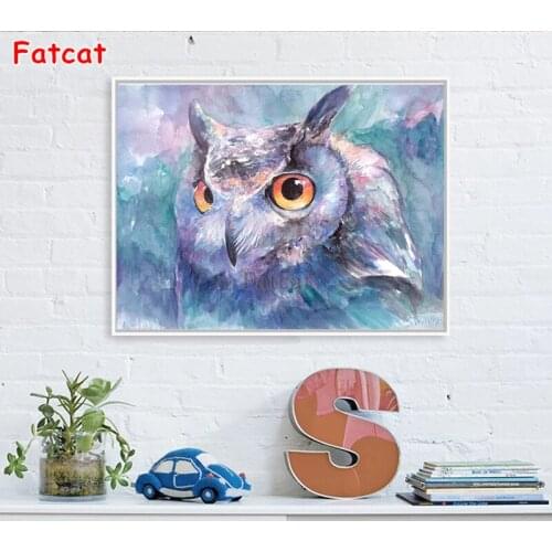 Abstract owl diamond painting cross stitch 5 D DIY diamond embroidery full square/round drill animal pattern mosica art PP1610