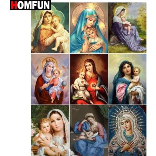 HOMFUN 5d Diamond Painting Full Square/Round ‘’Religious figures" Picture Of Rhinestone DIY Diamond Embroidery Home Decor