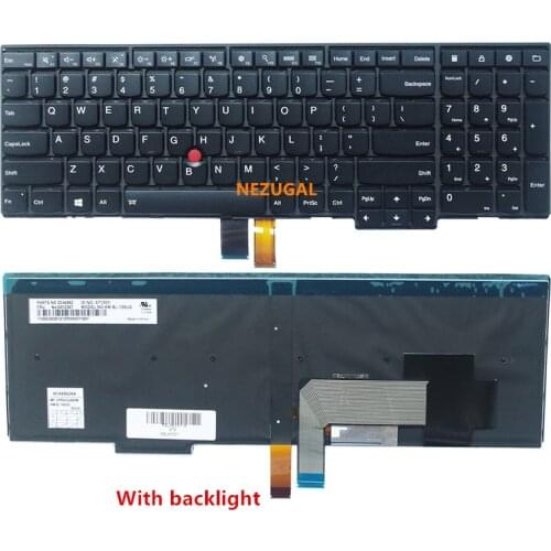 US English Keyboard for Lenovo Thinkpad W540 T540P W541 T550 W550S L540 L560 E531 E540 P50S T560 Laptop 04Y2426 With backlight