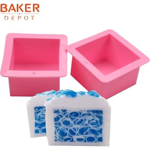BAKER DEPOT square toast mold Silicone handmade soap mould 500ml cake bread pastry bakeware cake decoration tool