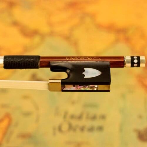 430V 4/4 Size VIOLIN BOW Pernambuco Stick Ebony Frog Nickel Silver Mounted Natural Mongolia Horsehair