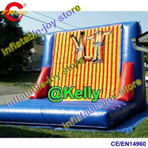 Free door shipping custom made inflatable sticky wall sticky climbing wall for sale, commercial human jump stick on games