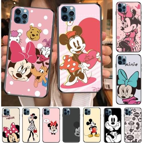 Smile Minnie Mouse Anime Phone Cases cover For iphone 11 Pro Max case 12 8 7 6 S XR PLUS X XS SE 2020 mini mobile cell shell fu