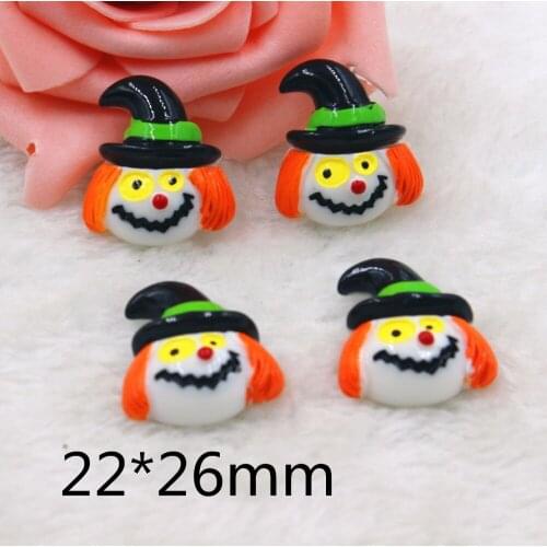 30pcs/lot flat back resin skull white color Halloween cabochons accessories for kids hair resin cartoon