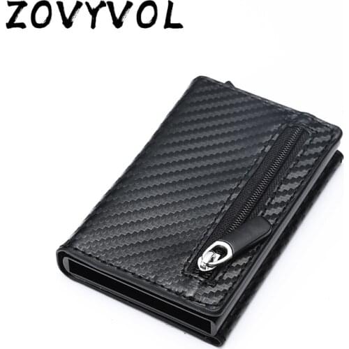 ZOVYVOL RFID Crazy Horse Leather Men Wallet Rfid Mini Wallet Small Slim Metal Male Purse Thin Walet Money Bag Luxury Vallet
