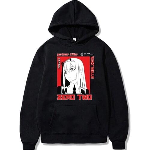 Darling In The Franxx Zero Two Graphic Hoodie Anime Clothes Hoodies Harajuku Japanese Streetwear Men Hooded Sweatshirts Pullover