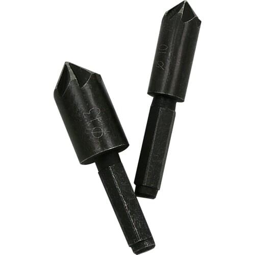 2Pcs 10mm/13mm HSS Chamfer Drill Bit Set Seven-Flute Countersink Chamfer Drill Bit 1/4" Hex Shank 90 Degree Wood Cutter