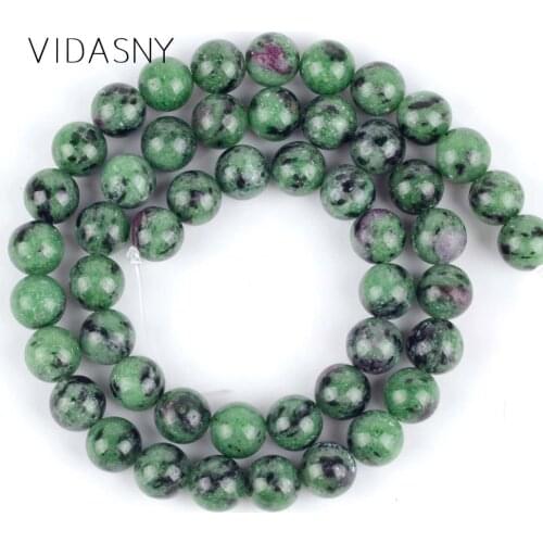 Natural Gem Rubys Zoisite Stone Beads For Jewelry Making 4mm-12mm Round Spacer Beads Diy Bracelet Necklace Accessories 15