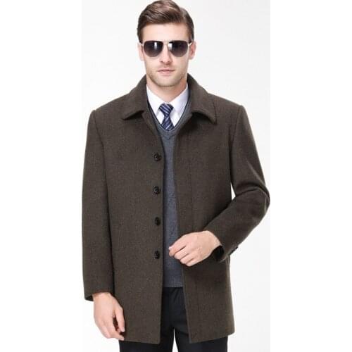New arrival MEN fashion velvet Wool Overcoat Casual Turn-down Collar Single Breasted Thick Coat high quality plus size 5XL